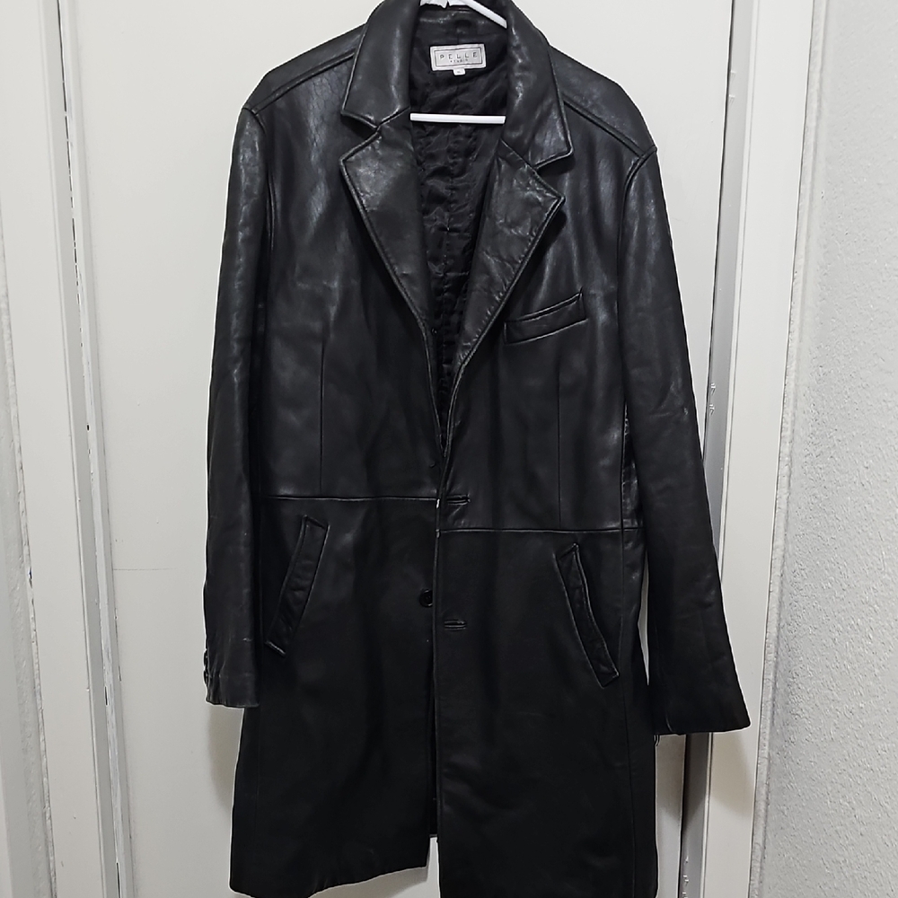 Pelle Studio Black Leather Trench Coat